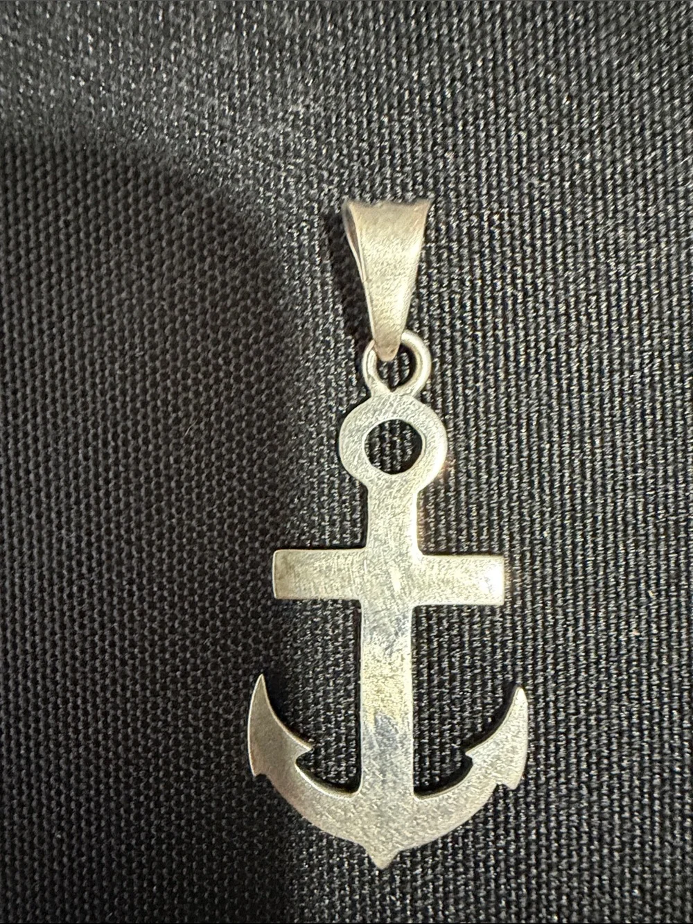 Men's Silver Anchor Pendant Necklace - Classic Nautical Charm .925